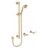 Fienza Lilian Shower Set Complete Lever Urban Brass / White Handles